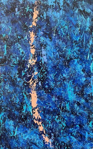 Blue Fault by Harmeet Singh, Painting for Sale on Select