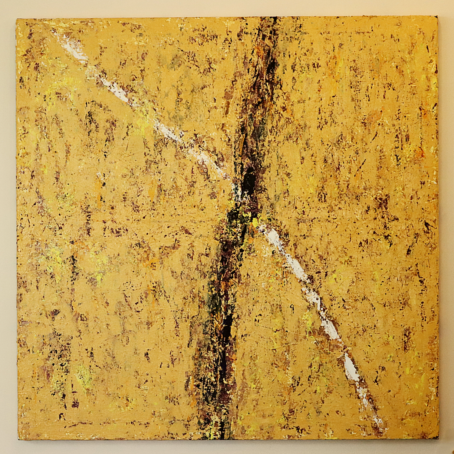 Faultline (Ochre Field) Harmeet Singh Original painting for sale