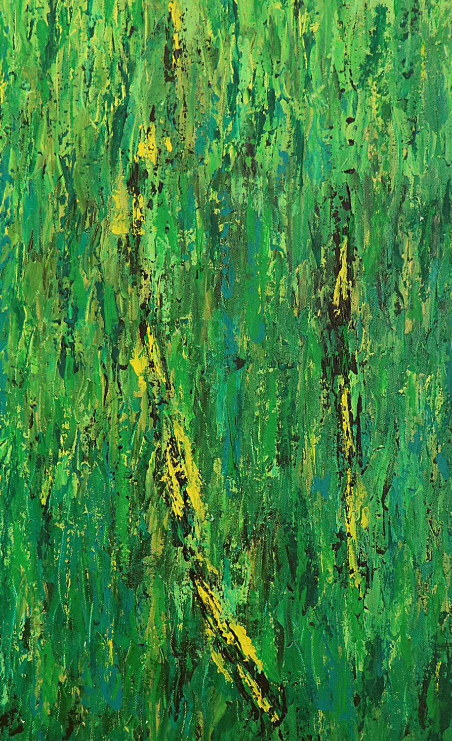 Fault Line: Verdant Fracture Harmeet Singh Original painting for sale
