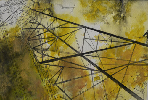 Autumn Pylon by Judith Beeby, Painting for Sale on Select