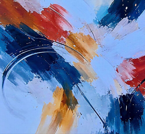 COLLISION CÉLESTE L'instant où l'univers a choisi ses couleurs by Marija Ruisi, Painting for Sale on Select