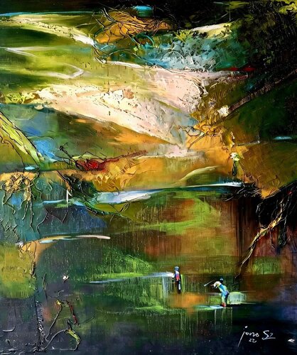 Morning in the Green Fields by Marija Ruisi, Painting for Sale on Select