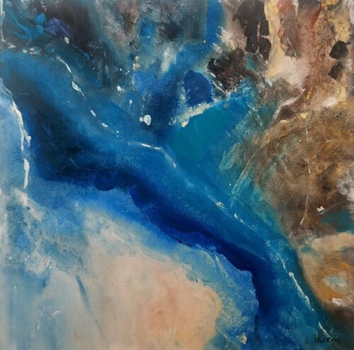Dérive Turquoise by Marija Ruisi, Painting for Sale on Select