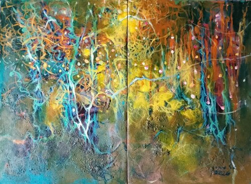 Forest of Data — The Unbroken Web of Life by Marija Ruisi, Painting for Sale on Select