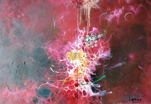 Cosmic Garden — The Garden Within the Universe by Marija Ruisi, Painting for Sale on Select