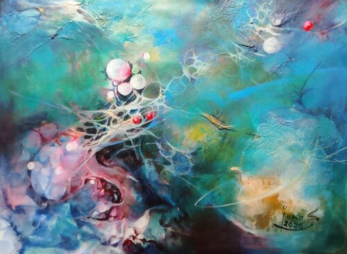 Navigating the Cosmic Sea by Marija Ruisi, Painting for Sale on Select