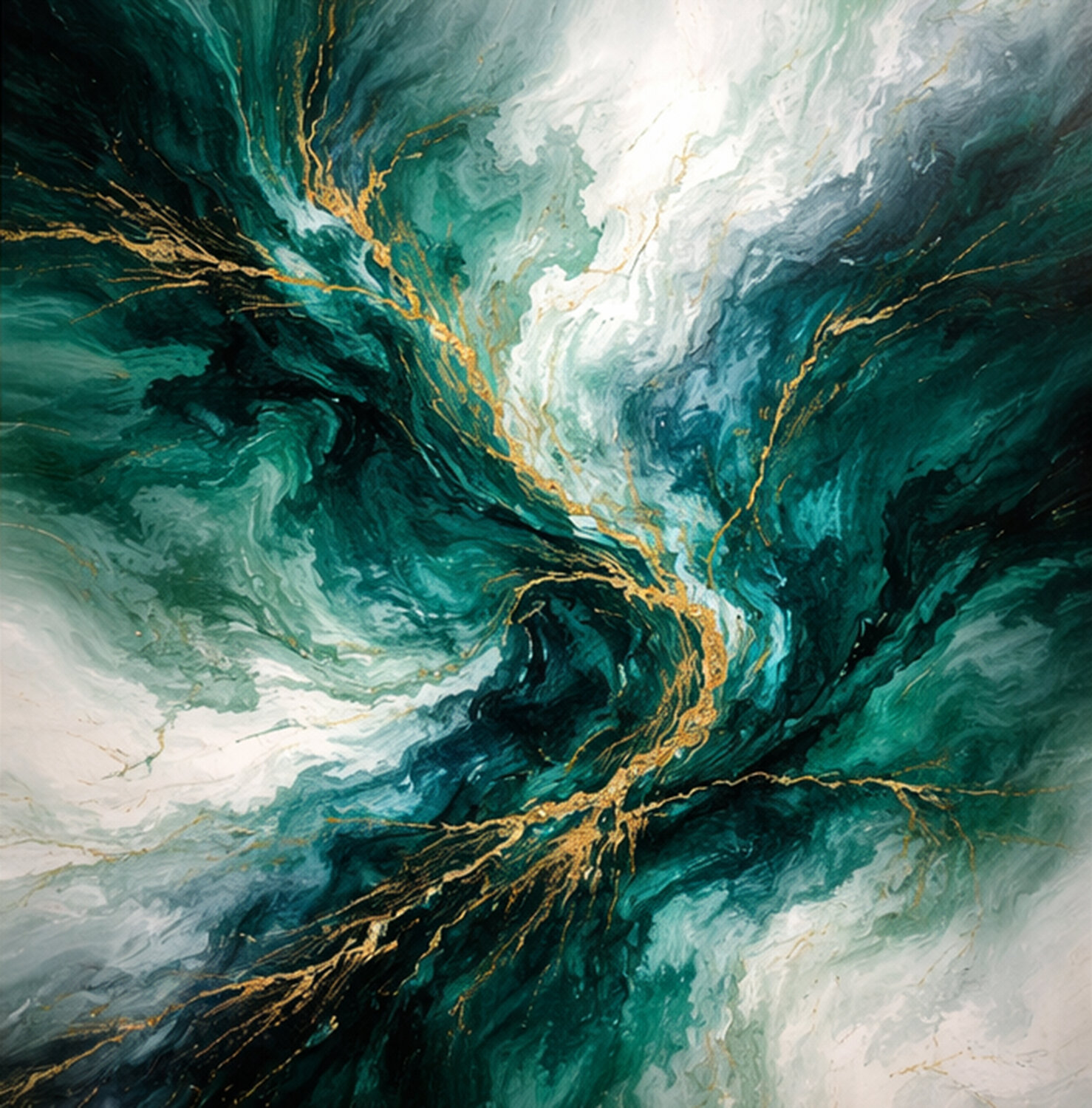 Fracture d’Émeraude Marija Ruisi Original painting for sale