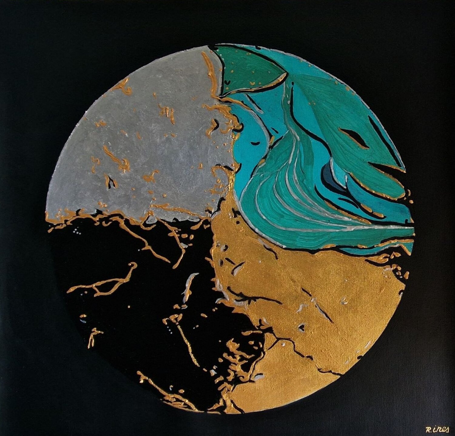 Lune Kintsugi Marija Ruisi Original painting for sale