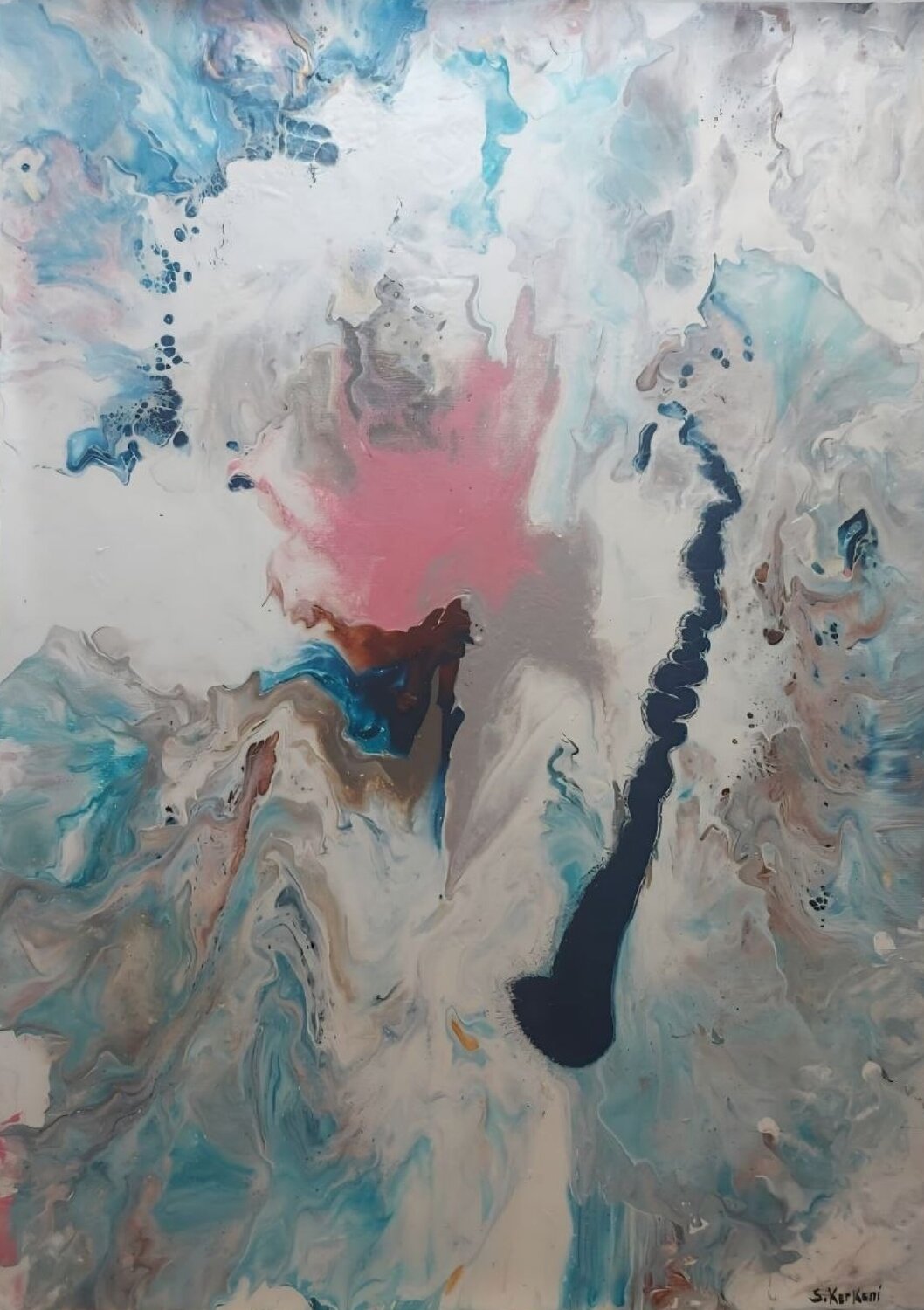 Éveil Bleu – Unique Éveil Silencieux Marija Ruisi Original painting for sale