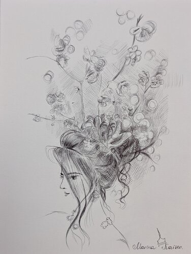 Kirsche by Marina Kaiser, Drawing for Sale on Select