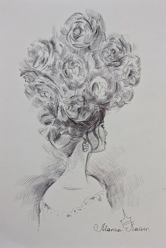 Rosenfeerie by Marina Kaiser, Drawing for Sale on Select