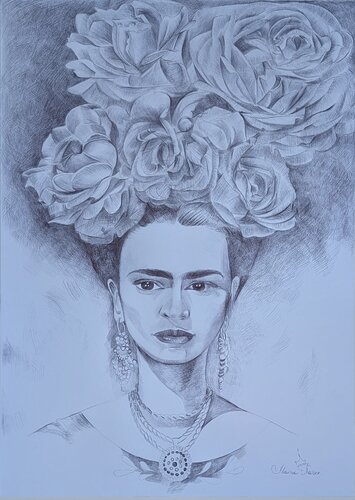 Frida Kahlo by Marina Kaiser, Drawing for Sale on Select