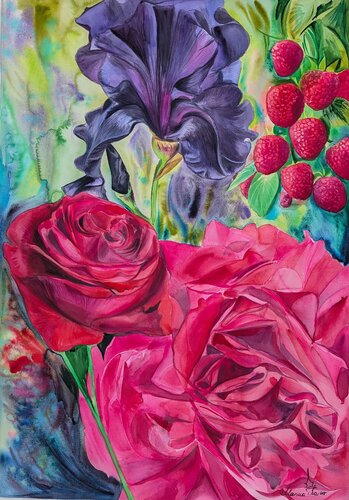 Tanz der Blumen und der Meerestiefe 2 by Marina Kaiser, Painting for Sale on Select