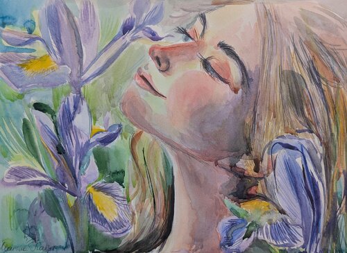 Iris-Inspiration by Marina Kaiser, Painting for Sale on Select