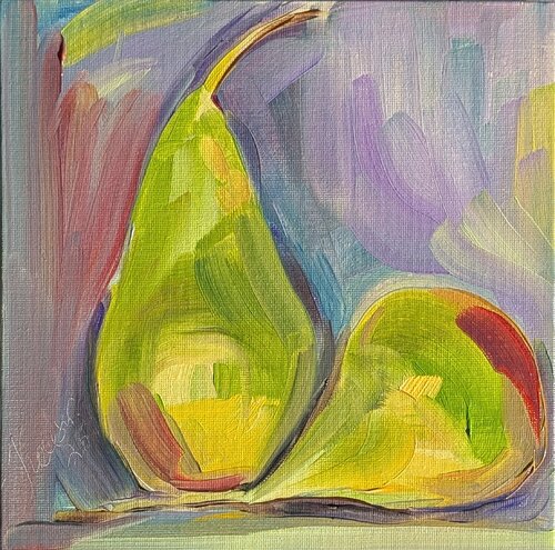 Komposition Aus Zwei Birnen by Marina Kaiser, Painting for Sale on Select
