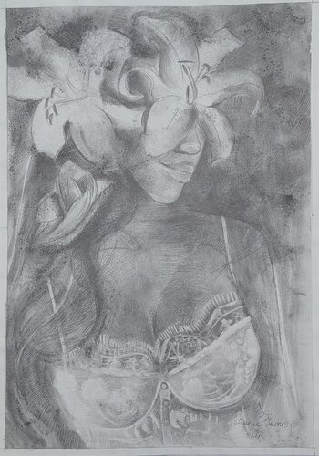Ätherische Träume / Zärtlichkeit by Marina Kaiser, Drawing for Sale on Select