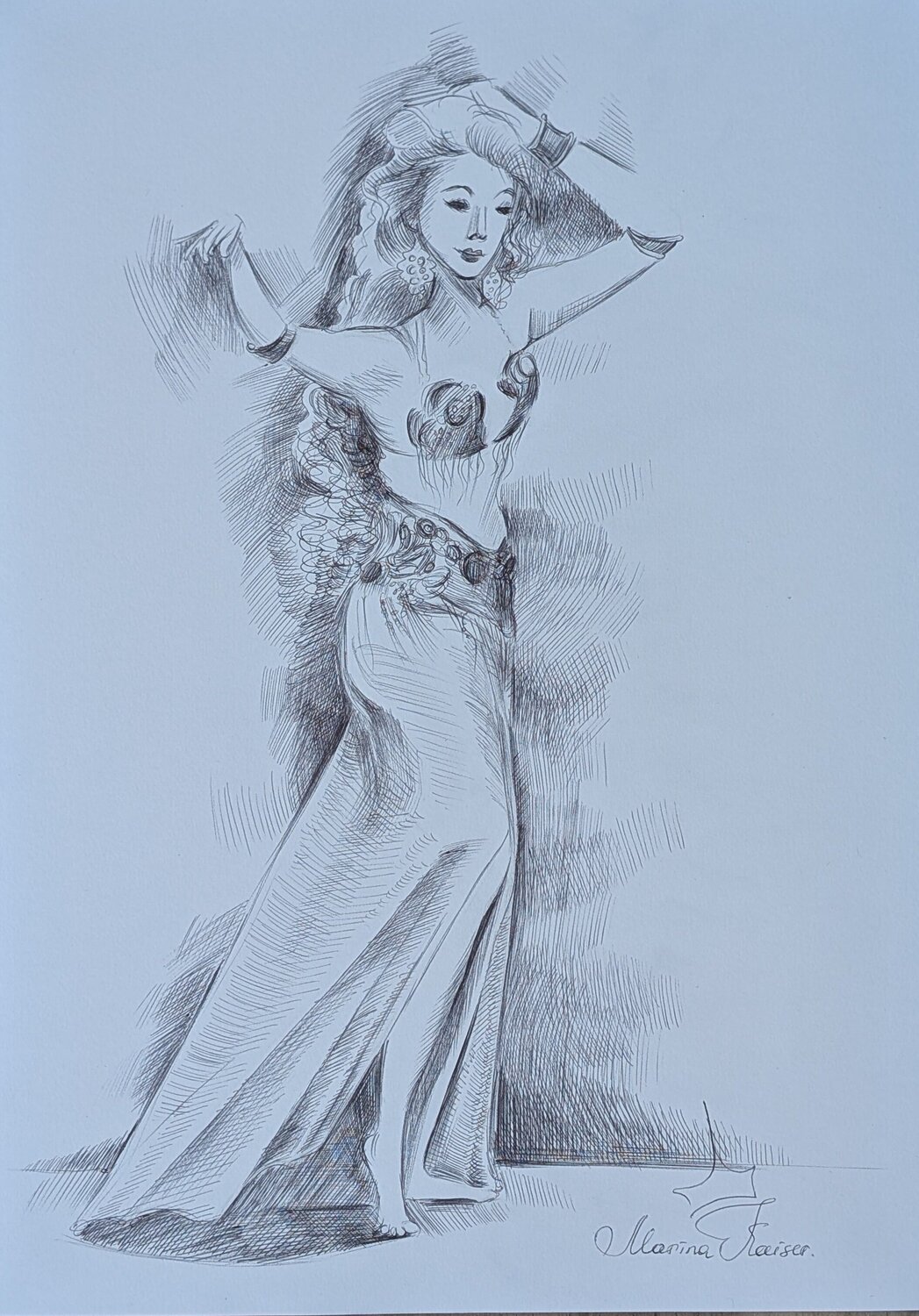 "1000 und 1 Nacht" Marina Kaiser Drawing for sale