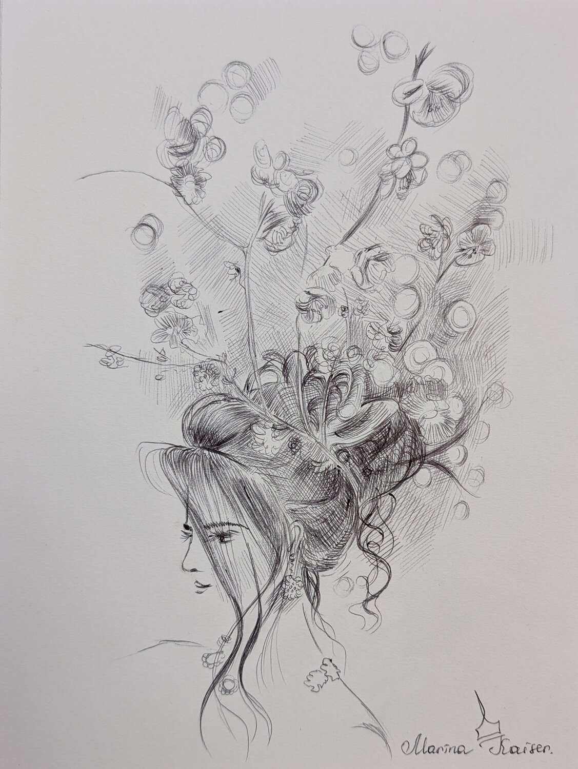 Kirsche Marina Kaiser Drawing for sale