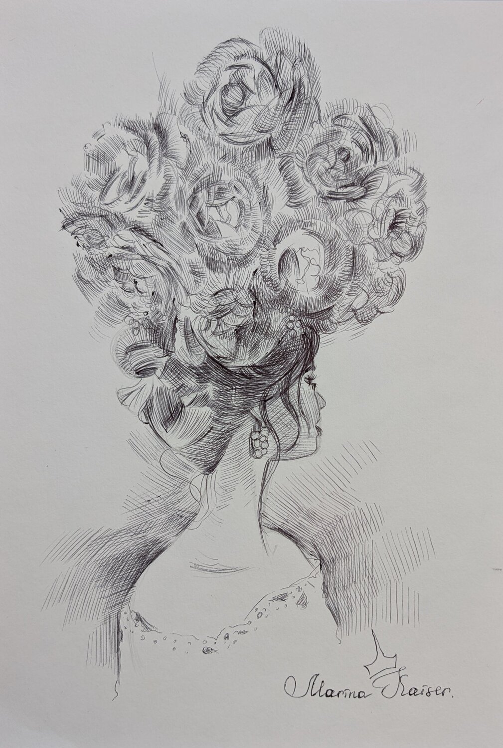 Rosenfeerie Marina Kaiser Drawing for sale