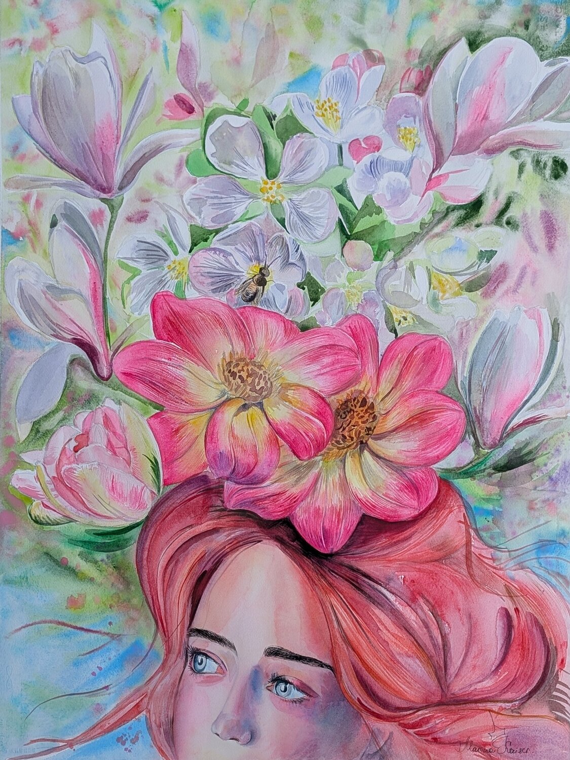 Apfelblüte Marina Kaiser Original painting for sale