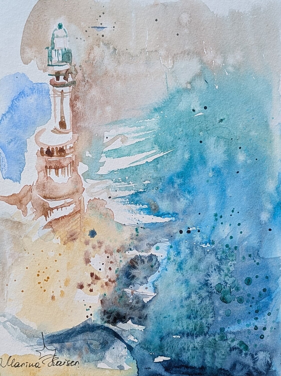 Leuchtturm 2 Marina Kaiser Original painting for sale