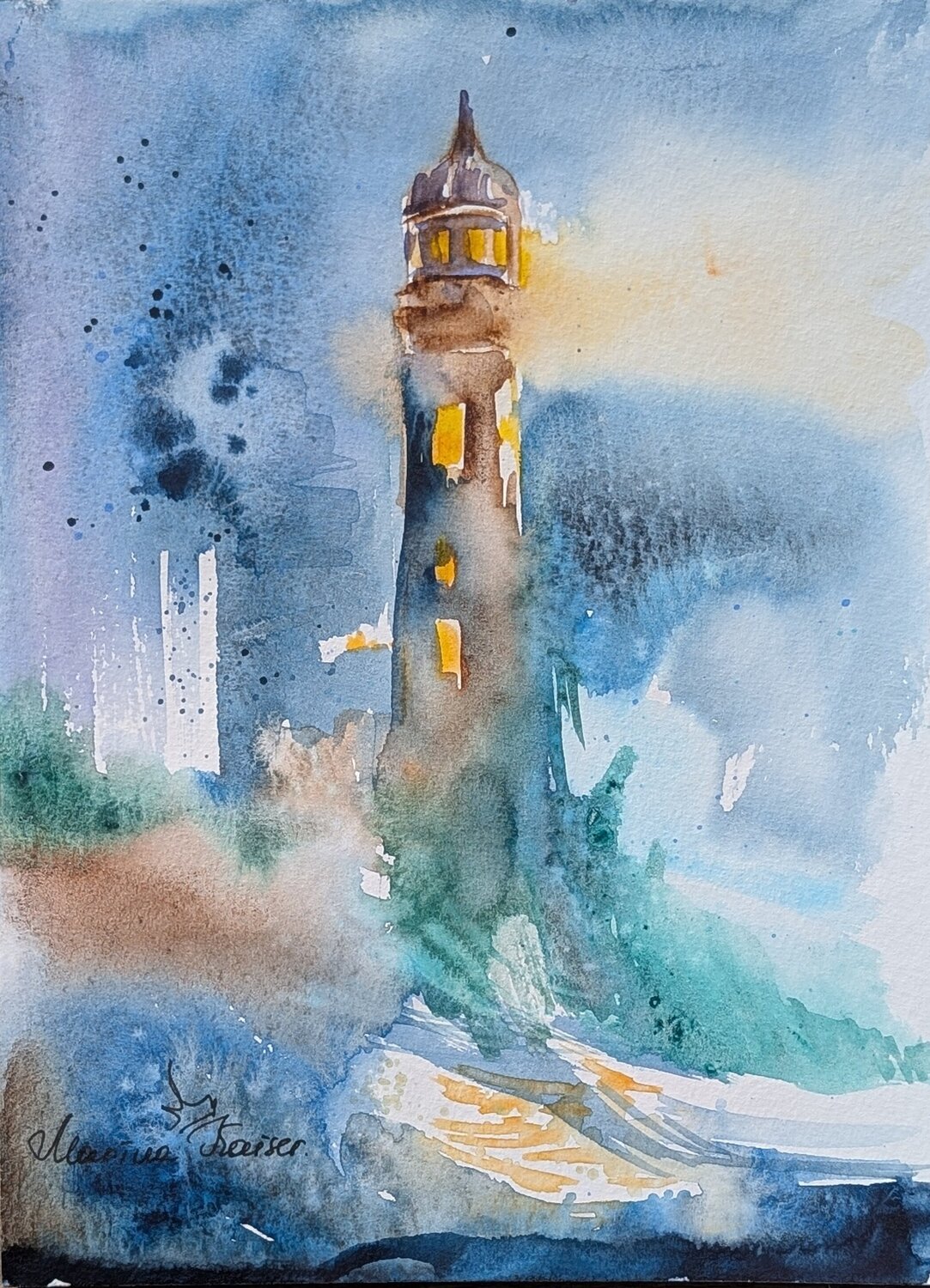 Leuchtturm 3 Marina Kaiser Original painting for sale