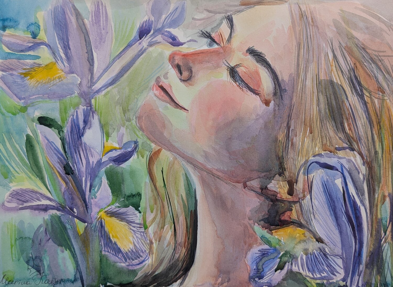 Iris-Inspiration Marina Kaiser Original painting for sale