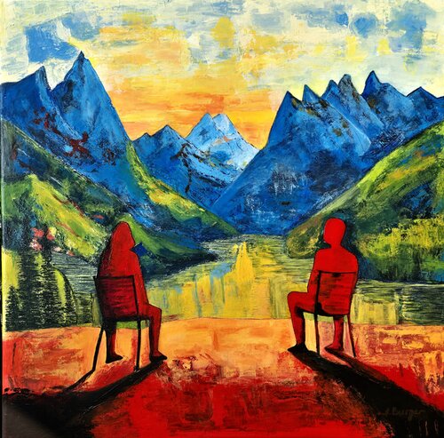 Salzkammergut-Where Mountains Listen and Souls Unite by Anna Burger, Painting for Sale on Select