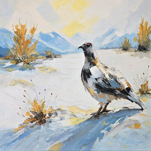 Ptarmigan in the Heart of the Austrian Alps by Anna Burger, Painting for Sale on Select