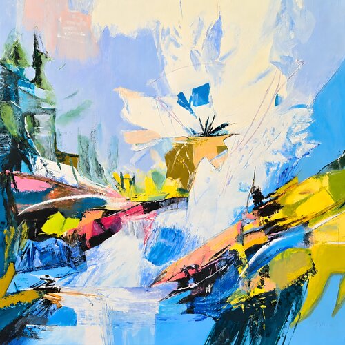 Krimml Waterfalls in the Hohe Tauern von Anna Burger, Malerei kaufen auf Select