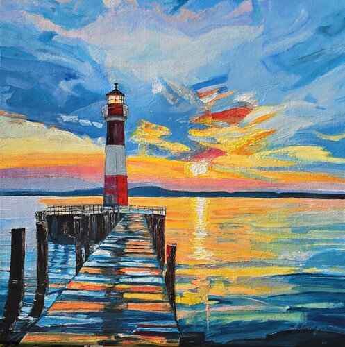 The Lighthouse of Burgenland von Anna Burger, Malerei kaufen auf Select