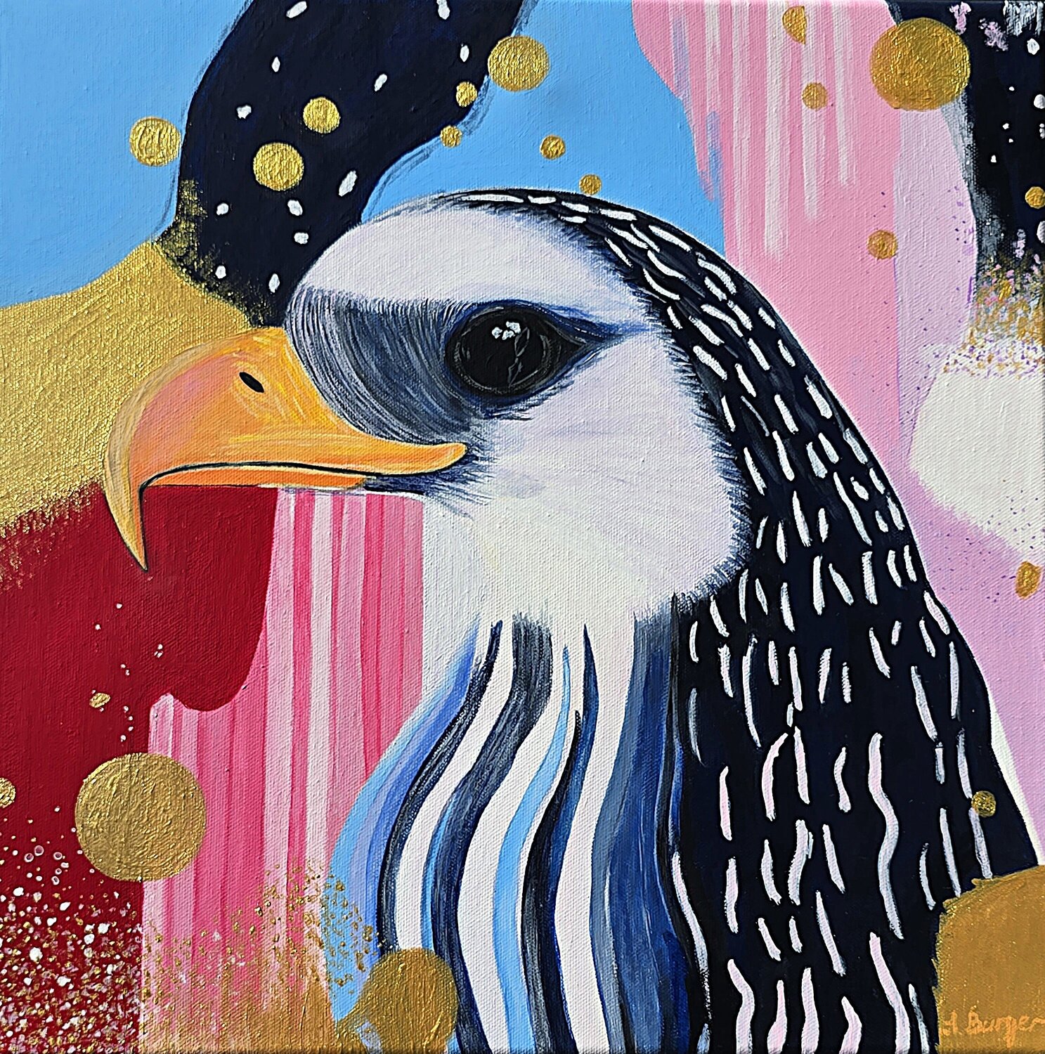 Olympic Eagle Anna Burger Original painting for sale
