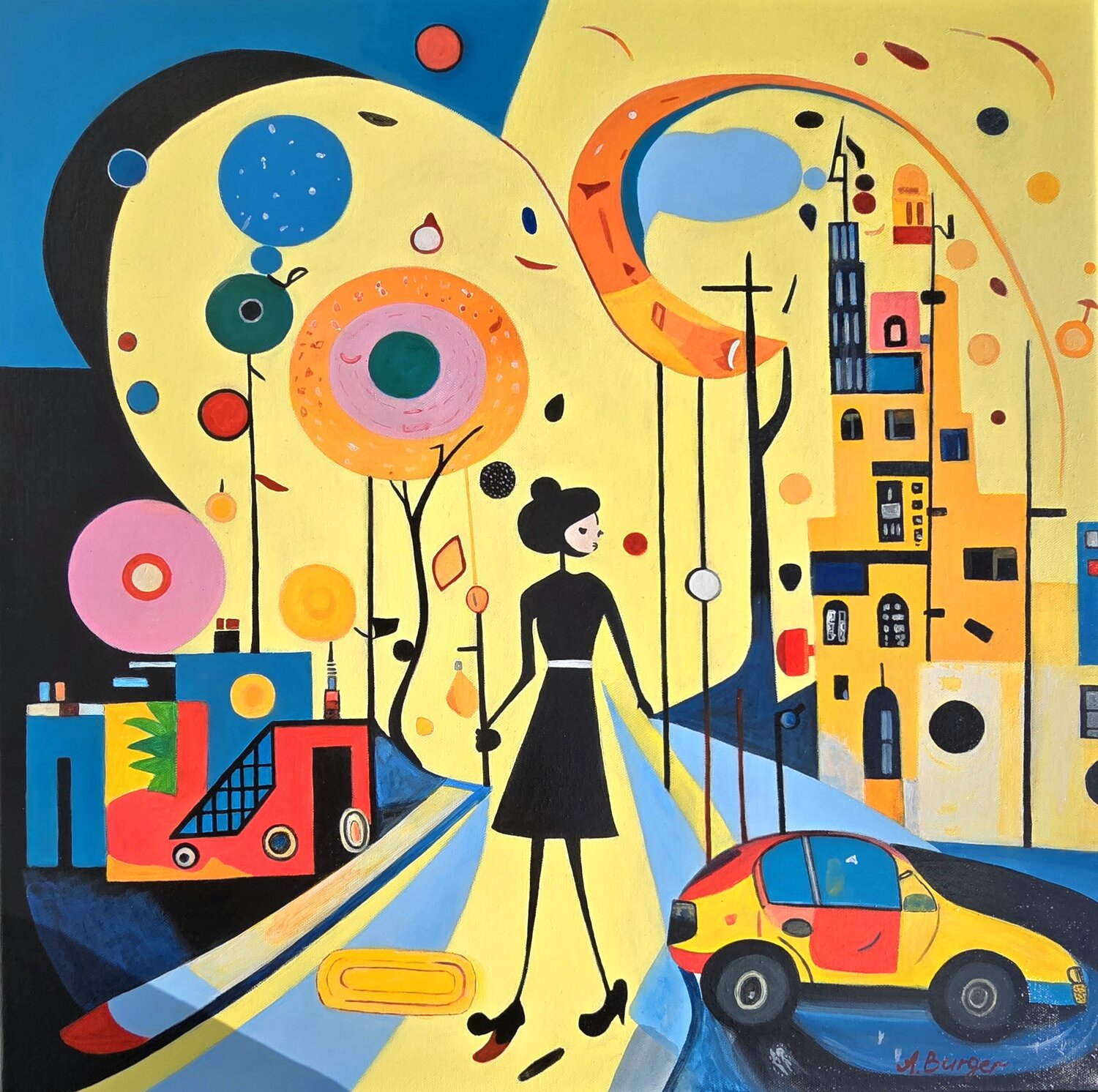 Urban Fantasy Anna Burger Original painting for sale