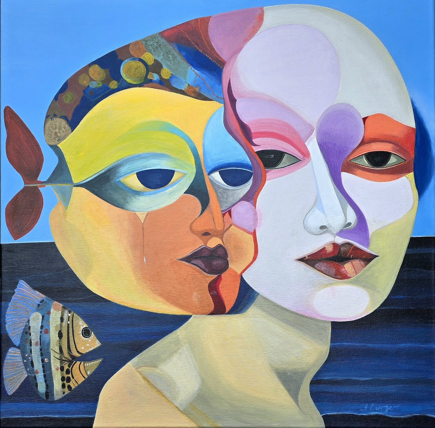 Urban Sirens Anna Burger Original painting for sale