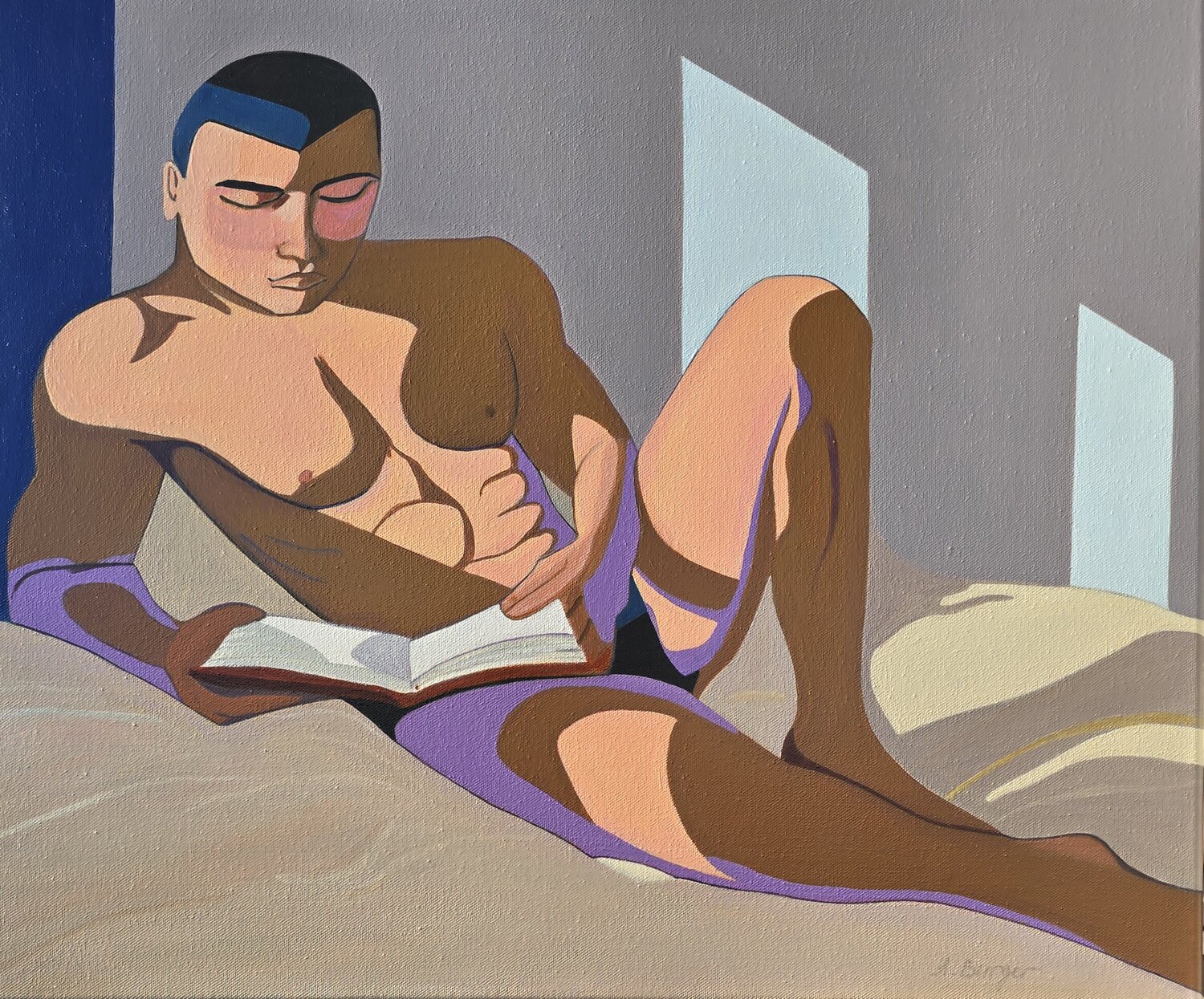 The Luminious Reader Anna Burger Original painting for sale