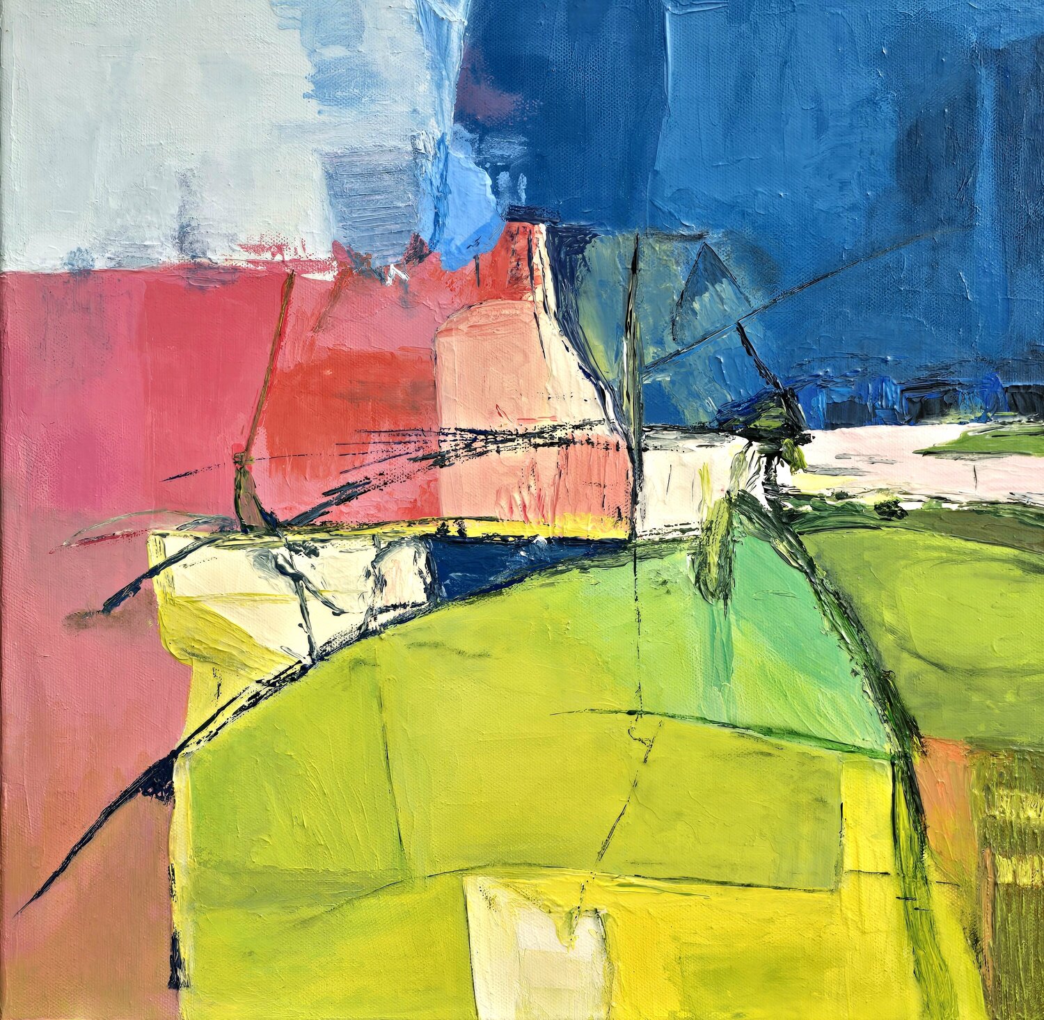 Dürnstein in Spring Colors Anna Burger Original painting for sale