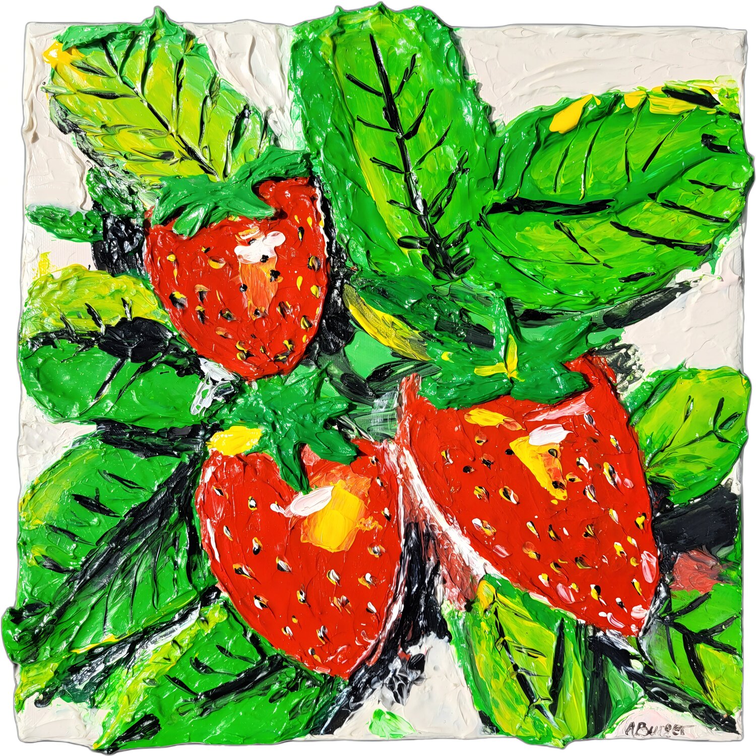 Red Strawberries from the Marchfeld Anna Burger Original painting for sale