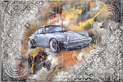 PORSCHE SHABBY CHIC - Urban Luxury Pop Art Painting by Luca La Marca by Luca La Marca, Painting for Sale on Select