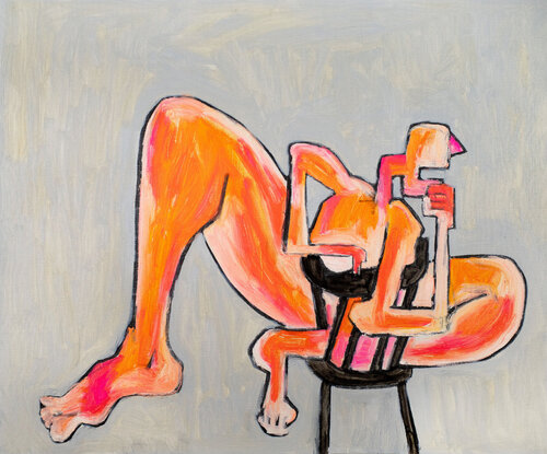 Strange position, but listening carefully by Hirofumi Miyauchi (Andecian), Painting for Sale on Select