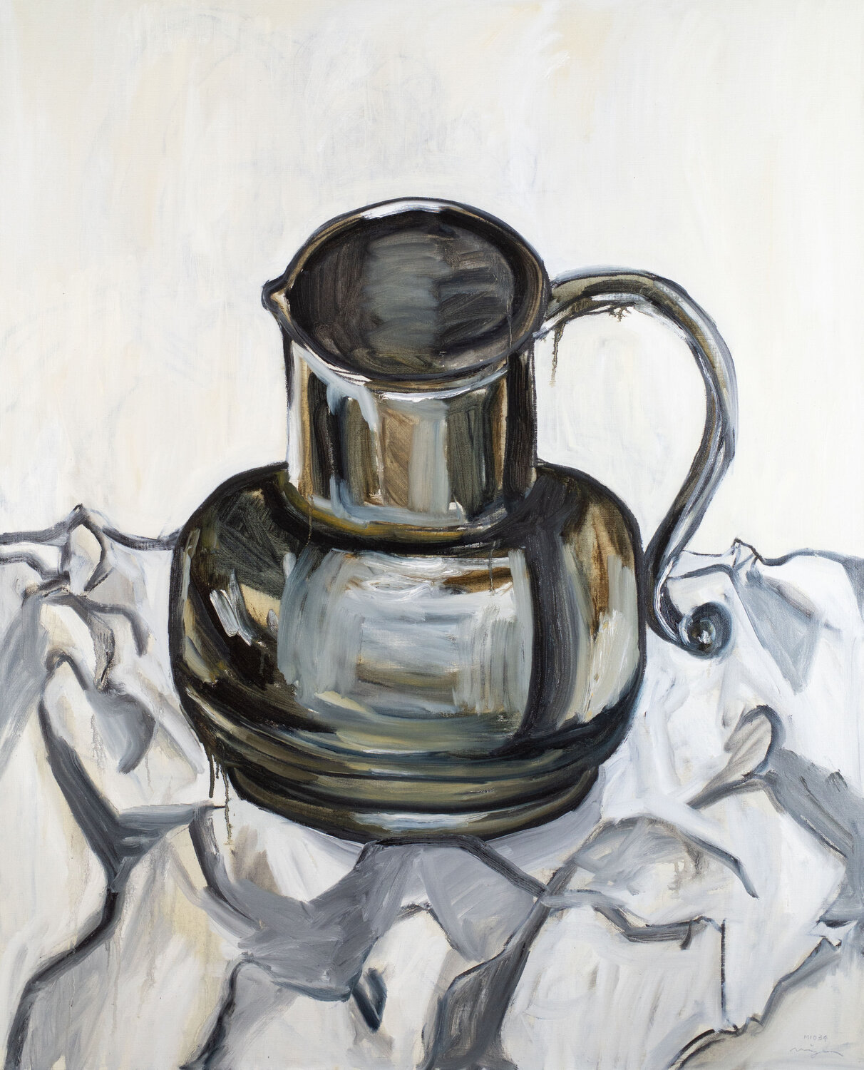 Tin pitcher Hirofumi Miyauchi (Andecian) Original painting for sale