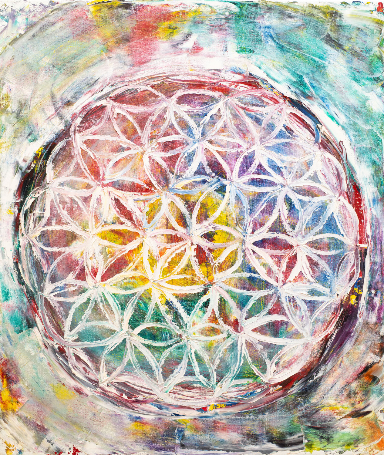 Flower of life Hirofumi Miyauchi (Andecian) Original painting for sale