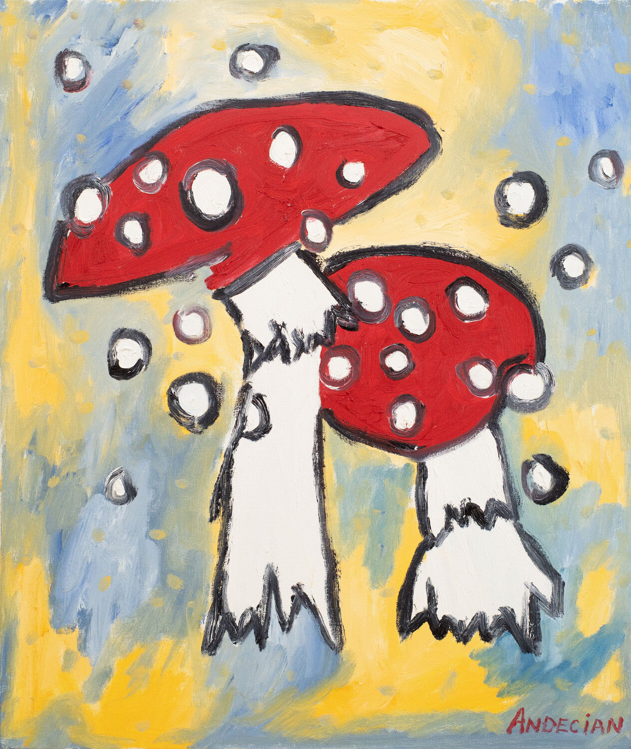 Fly agaric Hirofumi Miyauchi (Andecian) Original painting for sale