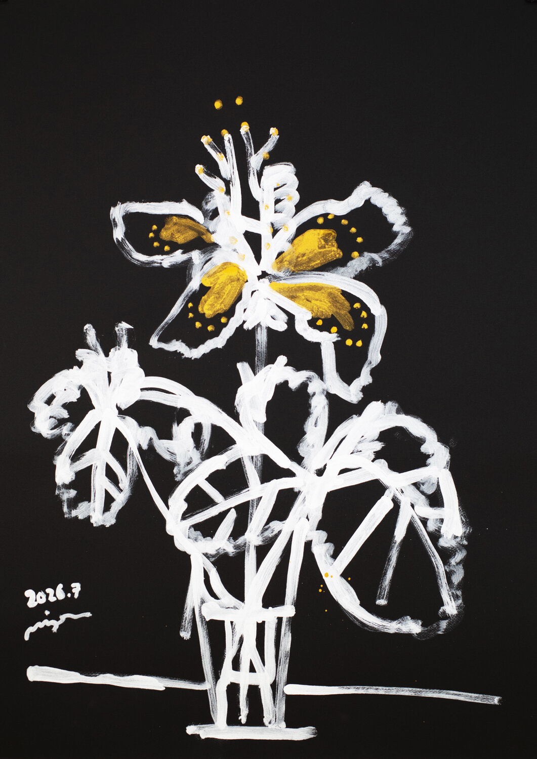 Unpainted Flower Hirofumi Miyauchi (Andecian) Original painting for sale