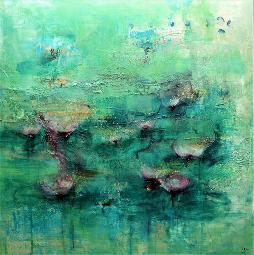 Waterlilies by Cornelia Seibt, Painting for Sale on Select