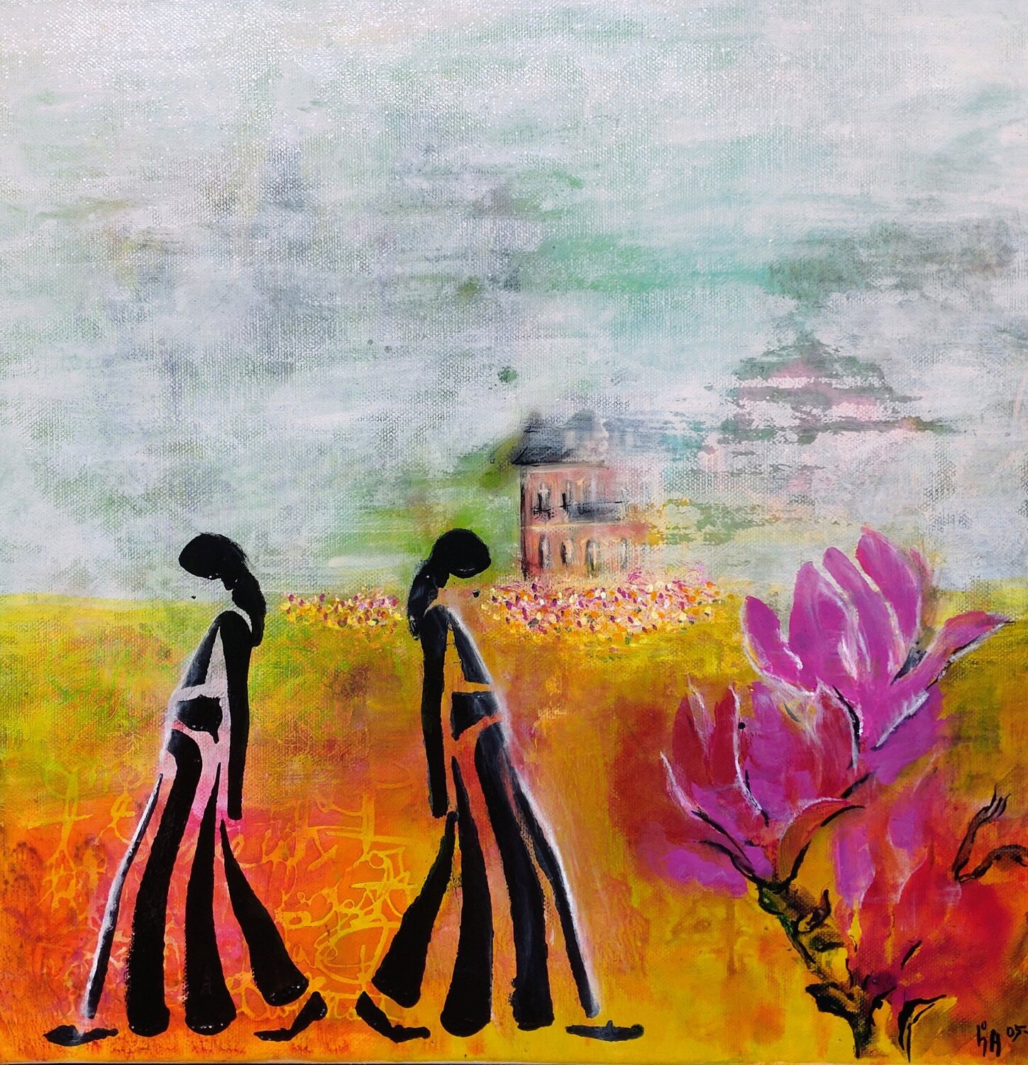 Twins Cornelia Seibt Original painting for sale