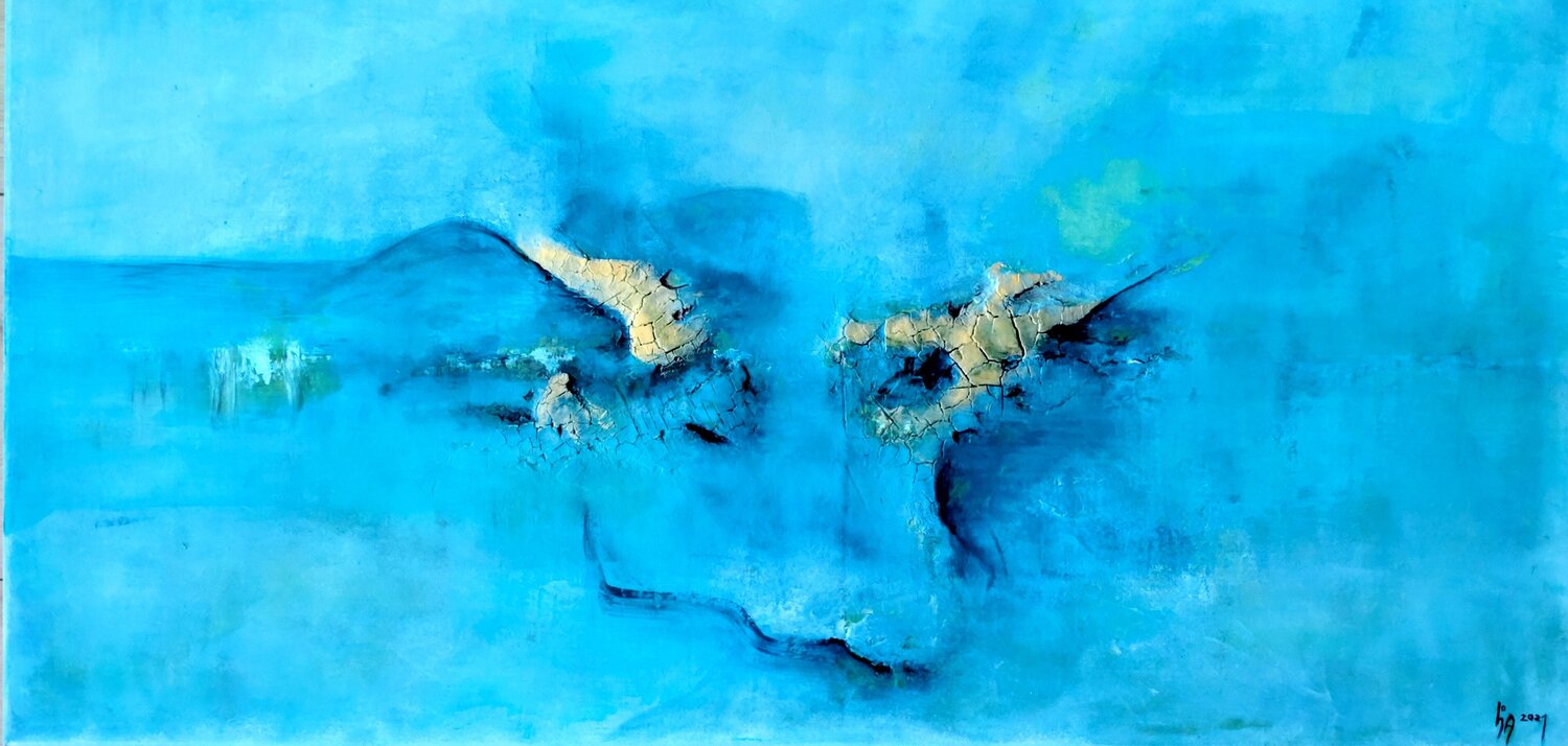 schlafender Stier Cornelia Seibt Original painting for sale