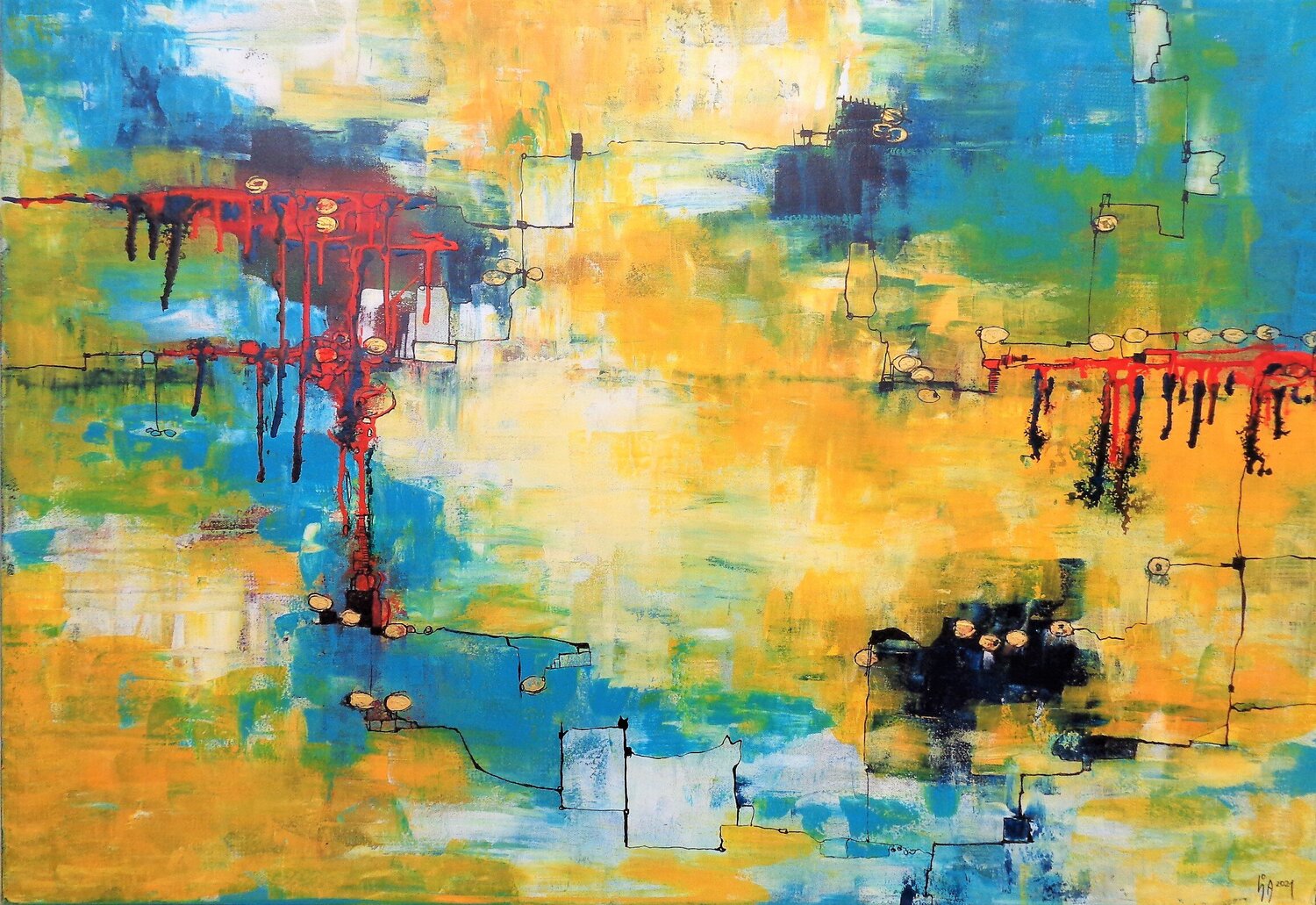 summer on the river Cornelia Seibt Original painting for sale
