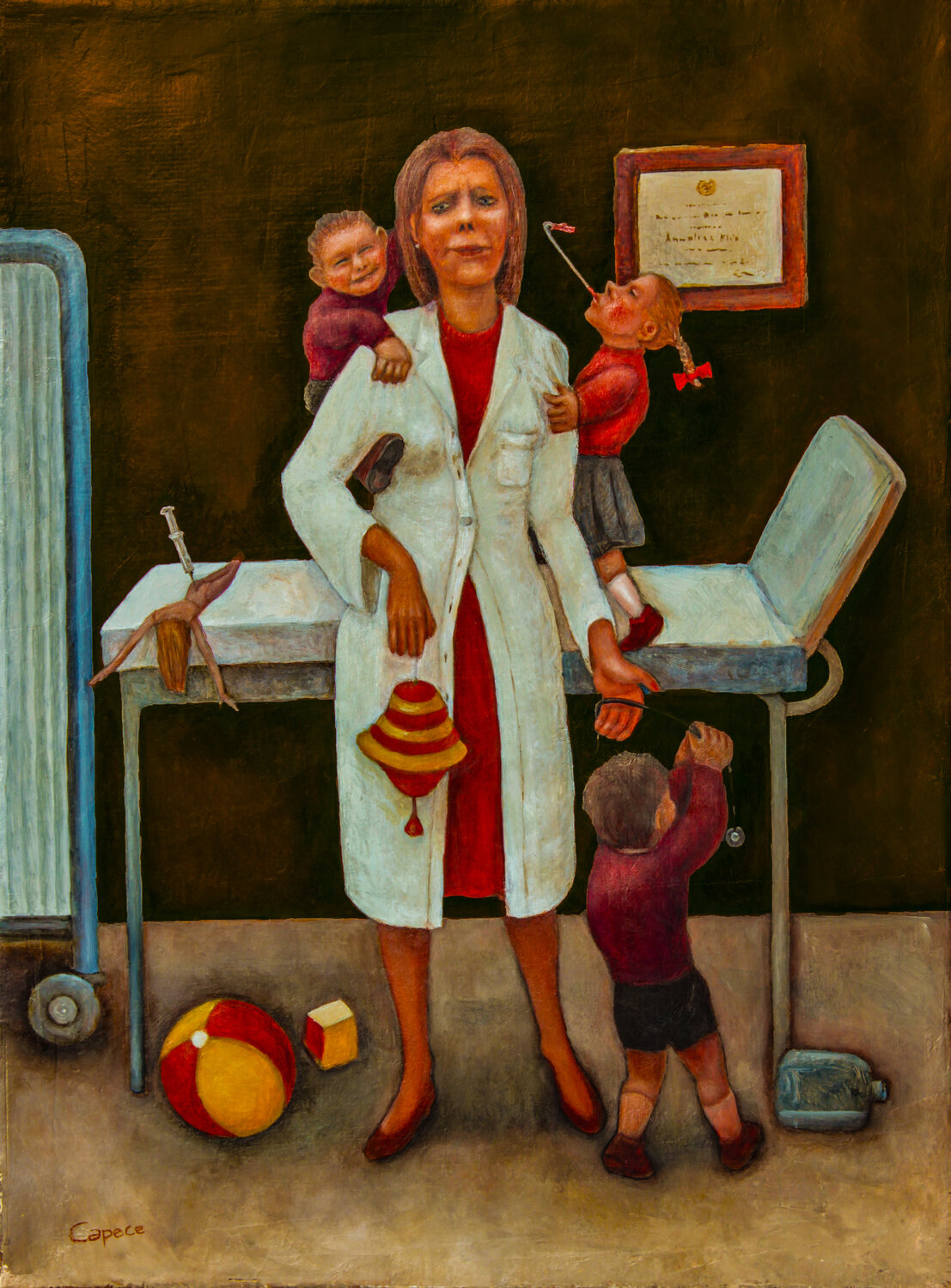 La pediatra. Nunzio Capece Original painting for sale