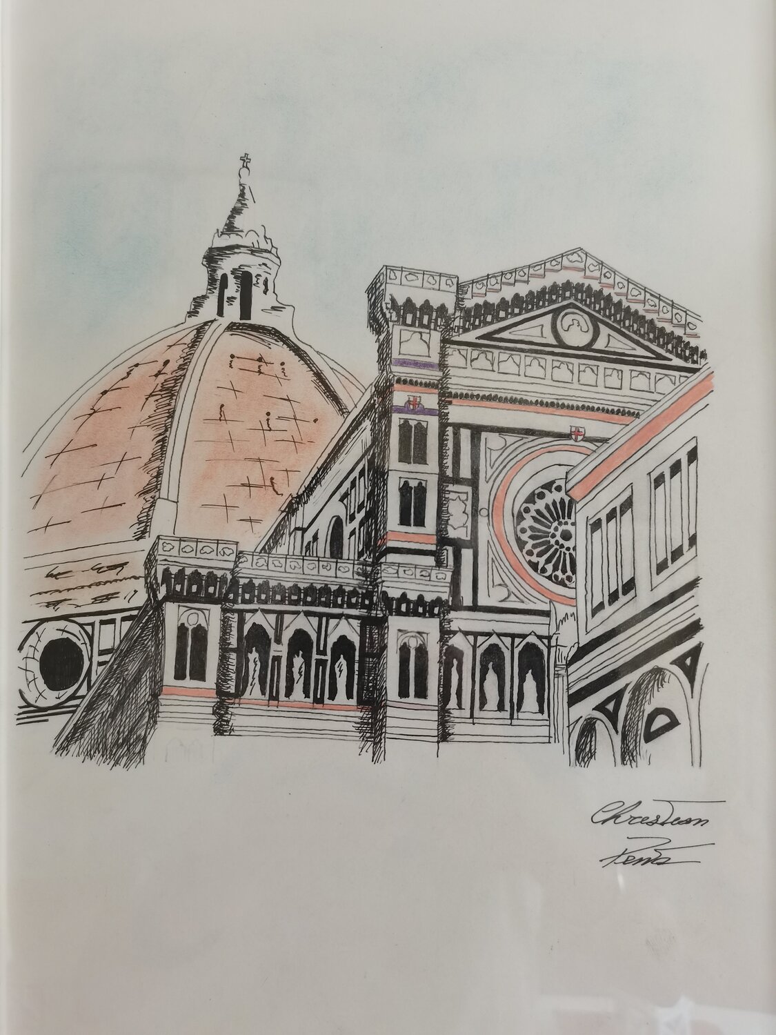 La cupola Christian Penta Drawing for sale
