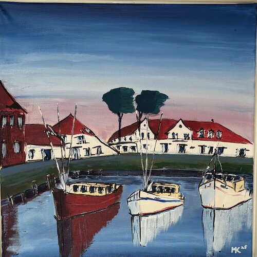Im Hafen by Marco W. Krieger, Painting for Sale on Select